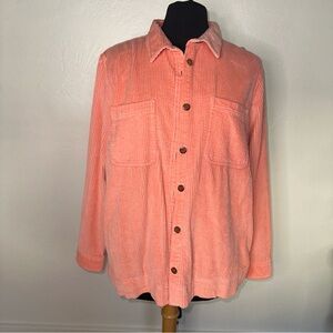 L.L. Bean Peach Corduroy Shirt Women’s Size XL PET